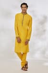 Buy Manish Nagdeo Yellow Modal Embroidery Placket Kurta Set Online at Aza Fashions Buy_Manish Nagdeo_Yellow Modal Embroidery Placket Kurta Set _Online_at_Aza_Fashions