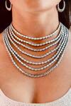 Buy_PRERTO_White Imitation Diamonds Seven Layered Necklace Set _at_Aza_Fashions