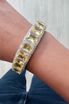 Buy_PRERTO_Yellow Diamonds, Stones Citrine Setting Bangle _at_Aza_Fashions