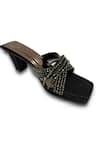 Buy_Sana K luxurious Footwear_Black Julle Metallic Studded Heels _at_Aza_Fashions