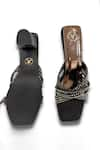 Shop_Sana K luxurious Footwear_Black Julle Metallic Studded Heels _at_Aza_Fashions