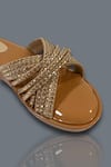 Buy_Sana K luxurious Footwear_Beige Diamond Julle Strap Embellished Wedges _Online_at_Aza_Fashions