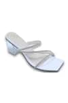 Buy_Sana K luxurious Footwear_White Rhinestone Strap Embellished Heels _at_Aza_Fashions