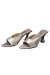 Buy_Sana K luxurious Footwear_Rose Gold Zara Textured Pattern Heels _at_Aza_Fashions