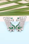 Buy_Sangeeta Boochra_Green Kundan Peacock Shaped Earrings _at_Aza_Fashions