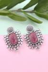 Buy_Sangeeta Boochra_Pink Gemstone Embellished Earrings _at_Aza_Fashions