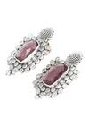 Sangeeta Boochra_Pink Gemstone Embellished Earrings _Online_at_Aza_Fashions