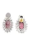 Shop_Sangeeta Boochra_Pink Gemstone Hydro Embellished Earrings _at_Aza_Fashions