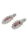 Sangeeta Boochra_Pink Gemstone Hydro Embellished Earrings _Online_at_Aza_Fashions