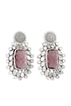 Buy_Sangeeta Boochra_Pink Gemstone Hydro Embellished Earrings _Online_at_Aza_Fashions