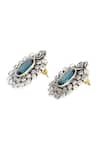 Sangeeta Boochra_Blue Stone Hydro Studded Earrings _Online_at_Aza_Fashions