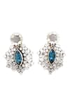 Buy_Sangeeta Boochra_Blue Gemstone Hydro Studded Earrings _at_Aza_Fashions