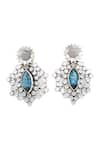 Sangeeta Boochra_Blue Gemstone Hydro Studded Earrings _Online_at_Aza_Fashions