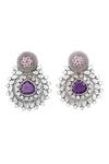 Buy_Sangeeta Boochra_Blue Gemstone Hydro Gem Embellished Earrings _Online_at_Aza_Fashions