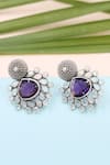 Buy_Sangeeta Boochra_Blue Gemstone Hydro Gem Studded Earrings _at_Aza_Fashions