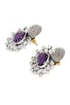 Sangeeta Boochra_Blue Gemstone Hydro Gem Studded Earrings _Online_at_Aza_Fashions