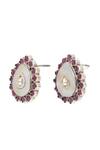 Sangeeta Boochra_Purple Stone Embellished Stud Earrings _Online_at_Aza_Fashions