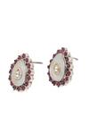 Shop_Sangeeta Boochra_Purple Stone Embellished Stud Earrings _Online_at_Aza_Fashions