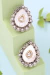 Buy_Sangeeta Boochra_White Pearl Stone Studded Earrings _at_Aza_Fashions