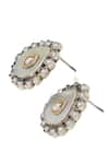 Sangeeta Boochra_White Pearl Stone Studded Earrings _Online_at_Aza_Fashions