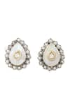 Buy_Sangeeta Boochra_White Pearl Stone Studded Earrings _Online_at_Aza_Fashions