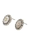 Sangeeta Boochra_White Stone Round Shaped Earrings _Online_at_Aza_Fashions