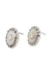 Buy_Sangeeta Boochra_White Stone Round Shaped Earrings _Online_at_Aza_Fashions