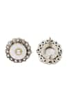 Shop_Sangeeta Boochra_White Pearl Embellished Stud Earrings _at_Aza_Fashions