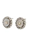 Buy_Sangeeta Boochra_White Pearl Embellished Stud Earrings _Online_at_Aza_Fashions