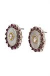 Sangeeta Boochra_Purple Stone Oval Shaped Earrings _Online_at_Aza_Fashions