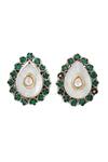 Sangeeta Boochra_Green Stone Studded Earrings _Online_at_Aza_Fashions