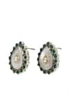 Buy_Sangeeta Boochra_Green Stone Studded Earrings _Online_at_Aza_Fashions