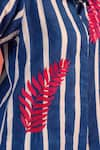 Buy_Kameez_Blue Cotton Printed Stripe Collar Marine Shirt And Pant Set 