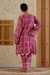 Buy_Sage Saga_Pink Chanderi Silk Print Floral Tile V Neck Kurta With Salwar 