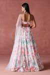 LASHKARAA_Off White Crepe Print Phoolista Sweetheart Neck Embellished Lehenga Set _Online_at_Aza_Fashions