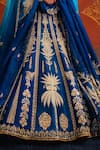 Masaba_Blue Lehenga And Blouse Heavy Raw Silk Embroidered Sehra Neel Bahar Bridal Set _Online_at_Aza_Fashions