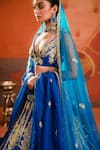 Buy_Masaba_Blue Lehenga And Blouse Heavy Raw Silk Embroidered Sehra Neel Bahar Bridal Set _Online_at_Aza_Fashions