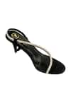 Buy_Sana K luxurious Footwear_Black Diamond Strap Embellished Heels _at_Aza_Fashions