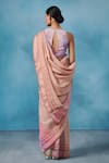 Shop_Dressfolk_Multi Color Linen Striped Sundazed Mania Saree With Unstitched Blouse Piece _at_Aza_Fashions