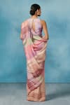 Shop_Dressfolk_Multi Color Linen Striped Mirage Broad Saree With Unstitched Blouse Piece _at_Aza_Fashions