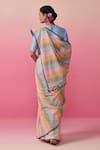 Shop_Dressfolk_Multi Color Pure Cotton Popsicle Paradise Saree With Unstitched Blouse Piece _at_Aza_Fashions