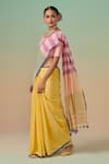 Buy_Dressfolk_Multi Color Pure Cotton Aam Bagaan Pallu Saree With Unstitched Blouse Piece _Online_at_Aza_Fashions