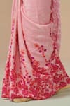 Buy_Dressfolk_Pink Linen Print Sakura Sway Saree With Unstitched Blouse Piece _Online_at_Aza_Fashions