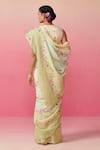 Shop_Dressfolk_Multi Color Linen Pattern Flower Handloom Saree With Unstitched Blouse Piece _at_Aza_Fashions