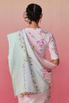 Dressfolk_Multi Color Linen Floral Vine Saree With Running Blouse _Online_at_Aza_Fashions