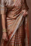 Buy_Dressfolk_Gold Tissue Woven Stripe Pattern Saree With Unstitched Blouse Piece 