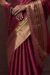 Shop_Dressfolk_Pink Tissue Plain Contrast Border Handloom Saree With Unstitched Blouse Piece 