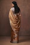 Shop_Dressfolk_Gold Tissue Plain Handloom Metallic Saree With Unstitched Blouse Piece _at_Aza_Fashions