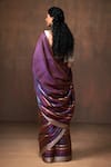 Shop_Dressfolk_Purple Tissue Zari Stripe Contrast Pattern Saree With Unstitched Blouse Piece _at_Aza_Fashions