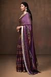 Dressfolk_Purple Tissue Zari Stripe Contrast Pattern Saree With Unstitched Blouse Piece _Online_at_Aza_Fashions